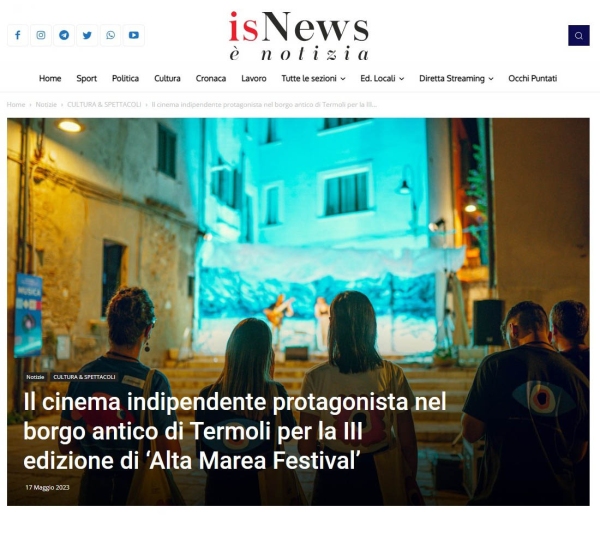 Screenshot of Il cinema indipendente protagonista nel borgo antico di Termoli per la III edizione di ‘Alta Marea Festival’ _ isNews - Molise